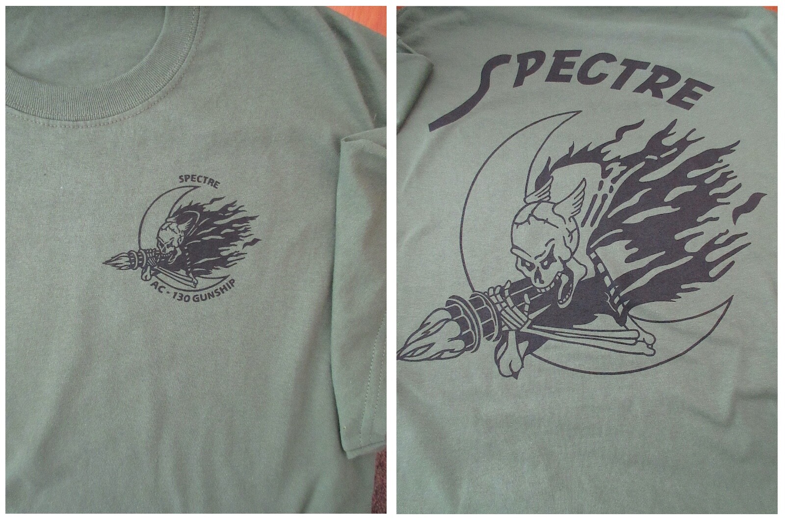 AC-130 GUNSHIP New SPECTRE Silk Screened T-Shirt XL Military Ultra Cotton 6oz US gallery