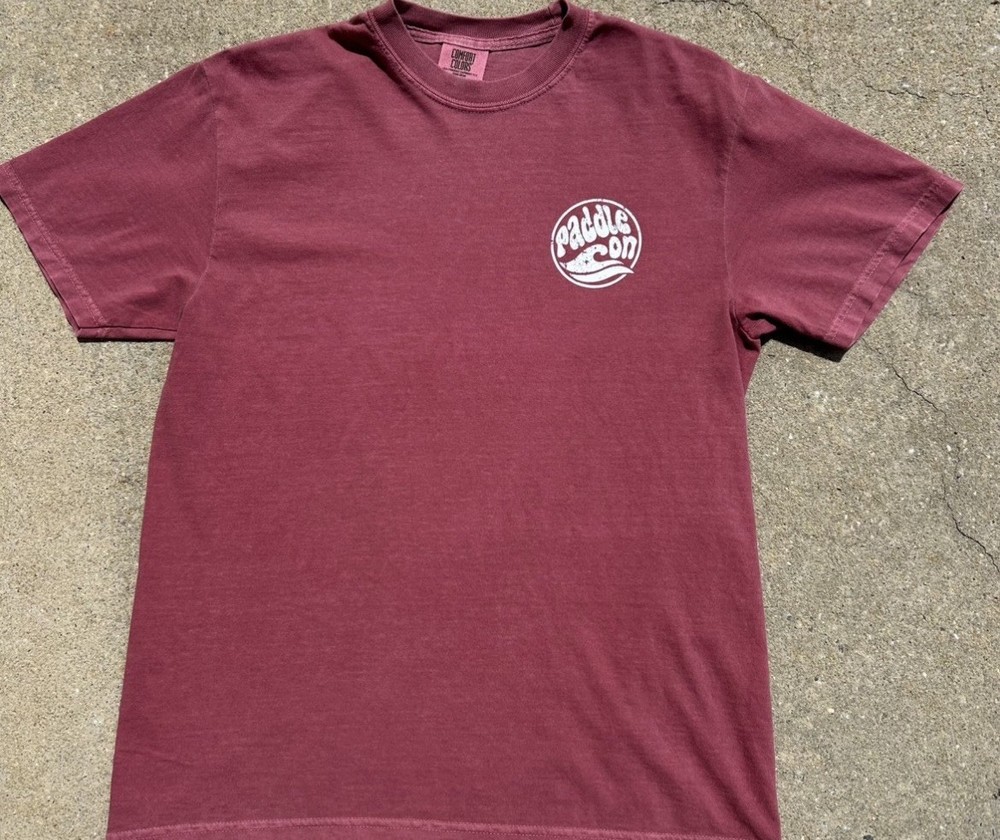 Brick Red Comfort Colors Paddle Graphic Print Short Sleeve Cotton Men’s T-Shirt
