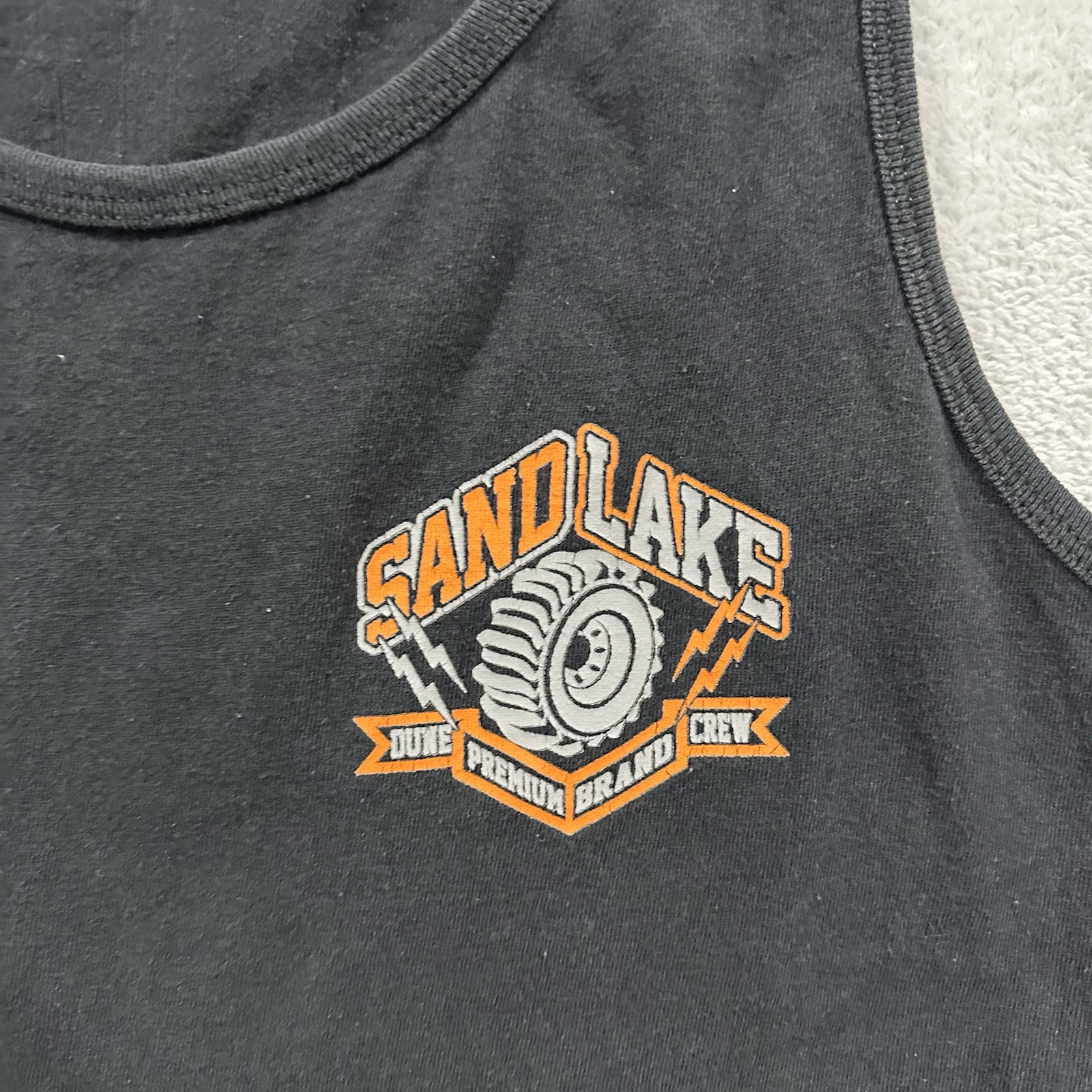 Sand Lake Sleeveless Shirt Tee Men Small Black Orange Logo Y2K Oregon Sport gallery