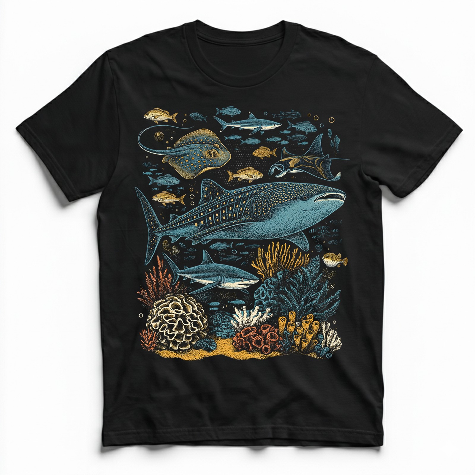 Ocean Sea Life Whale Shark Coral Reef Fish T-Shirt Marine Biology Diver Tee gallery