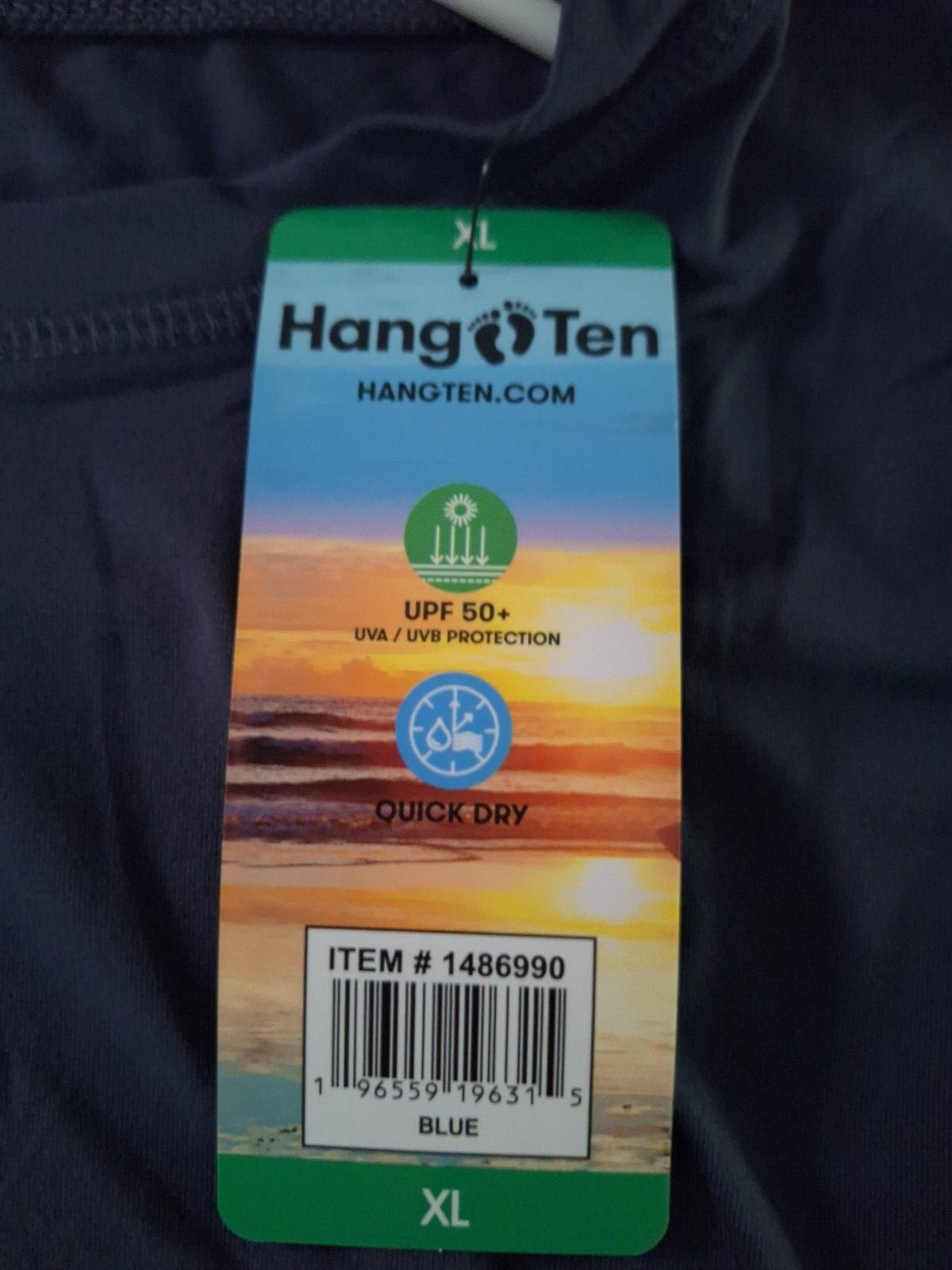 Hang Ten Men's UPF 50+ Protection Quick Dry Sun Tee Shirt Blue Size XL New gallery