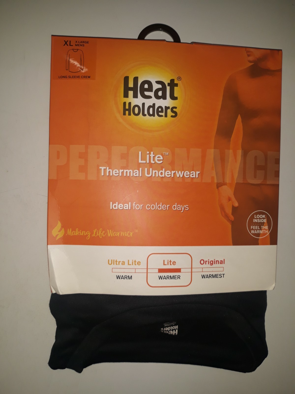 Heat Holders Men’s ULTRA LITE Base Layer Top Shirt Black XL / X-LARGE 46/48 NEW