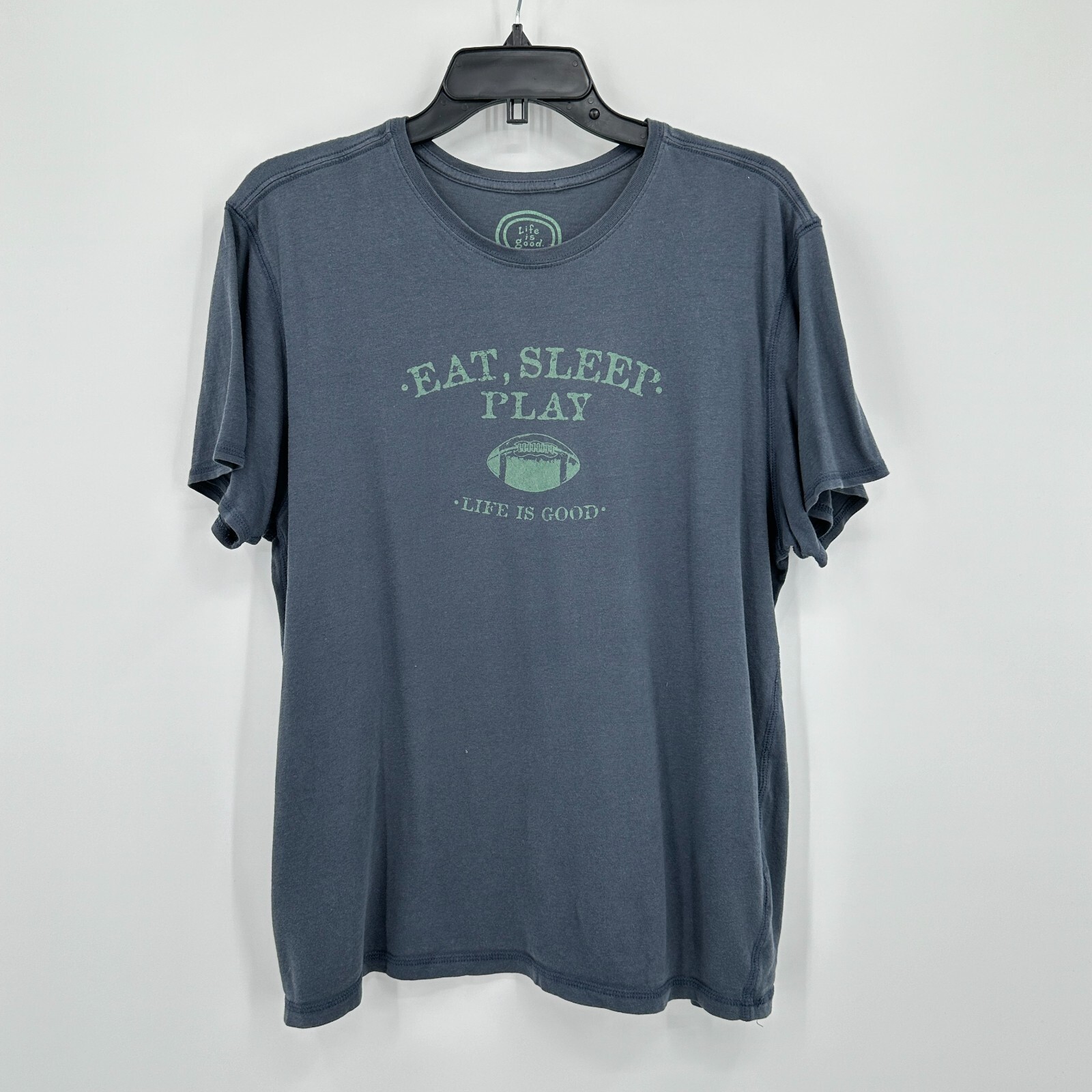 Life Is Good shirt Mens Medium Gray Eat Sleep Play Semi Fitted Lounge Top gallery