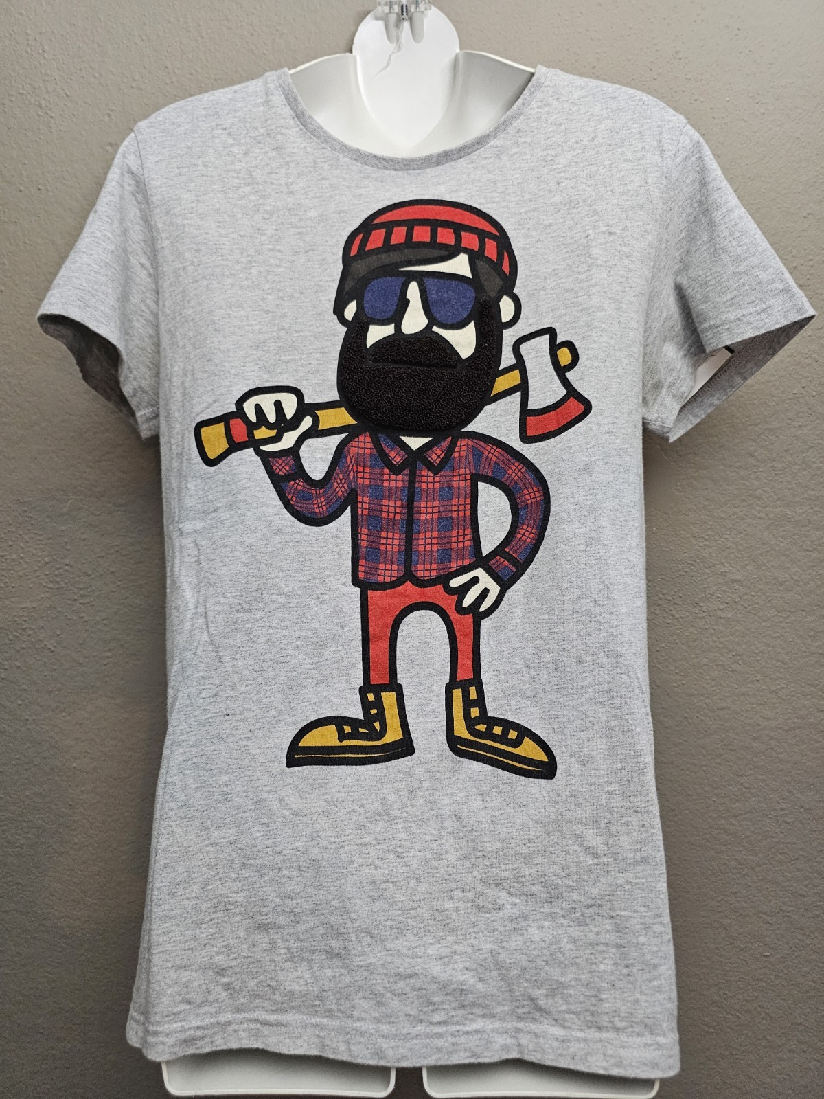 Moods of Norway Bearded Man Lumber jack Gray 3D T-shirt Sz M Hipster Casual gallery