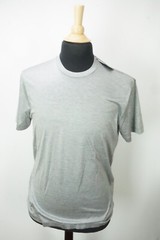 Giorgio Armani Solid Light Gray Cotton Blend Short Sleeve Shirt 48 EU 38 US