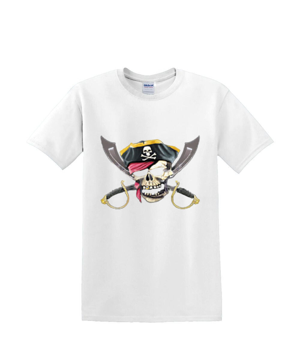 T-Shirt S to 2xl 3xl - PIRATE SKULL SWORDS fun humor adult gallery