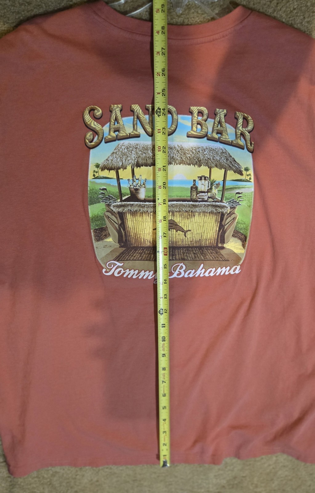 GOLF Tommy Bahama XXL Coral/Salmon "Sand Bar" Cotton Graphic Crew Neck Tee gallery