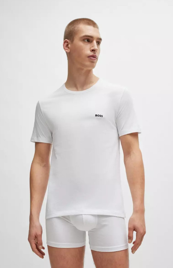 T-Shirts BOSS Mens Multicoloured 3 Pack Short Sleeve With Logo - Size M gallery
