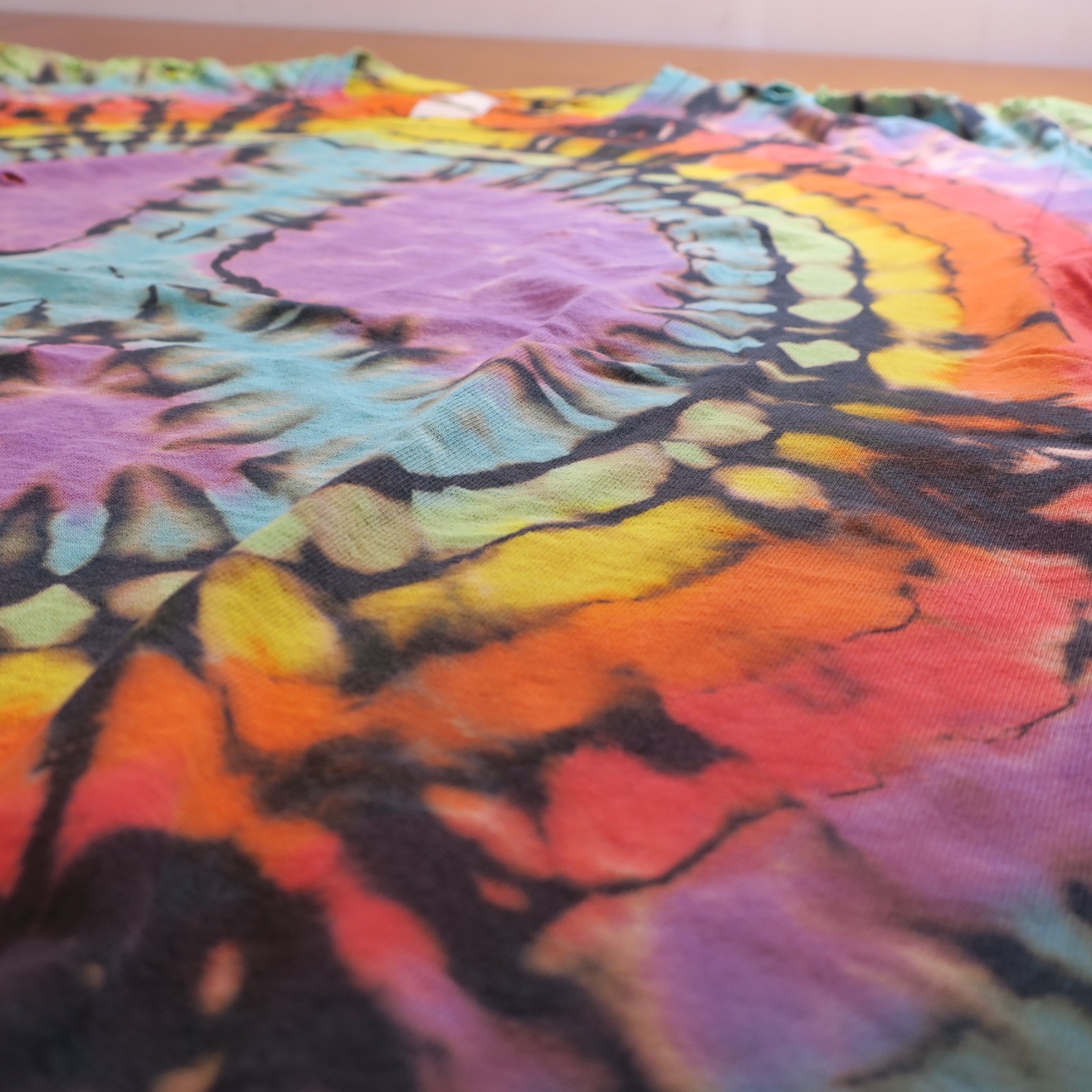 Vintage Custom Peace sign Tie Dye Blank T-Shirt Large Distressed 90's Festival gallery