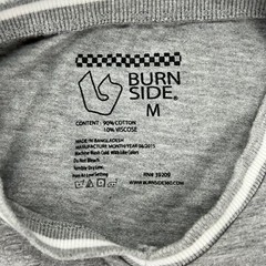 Burnside 96 T-Shirt Mens Medium Gray with White HTV Stripes Stretch For Comfort