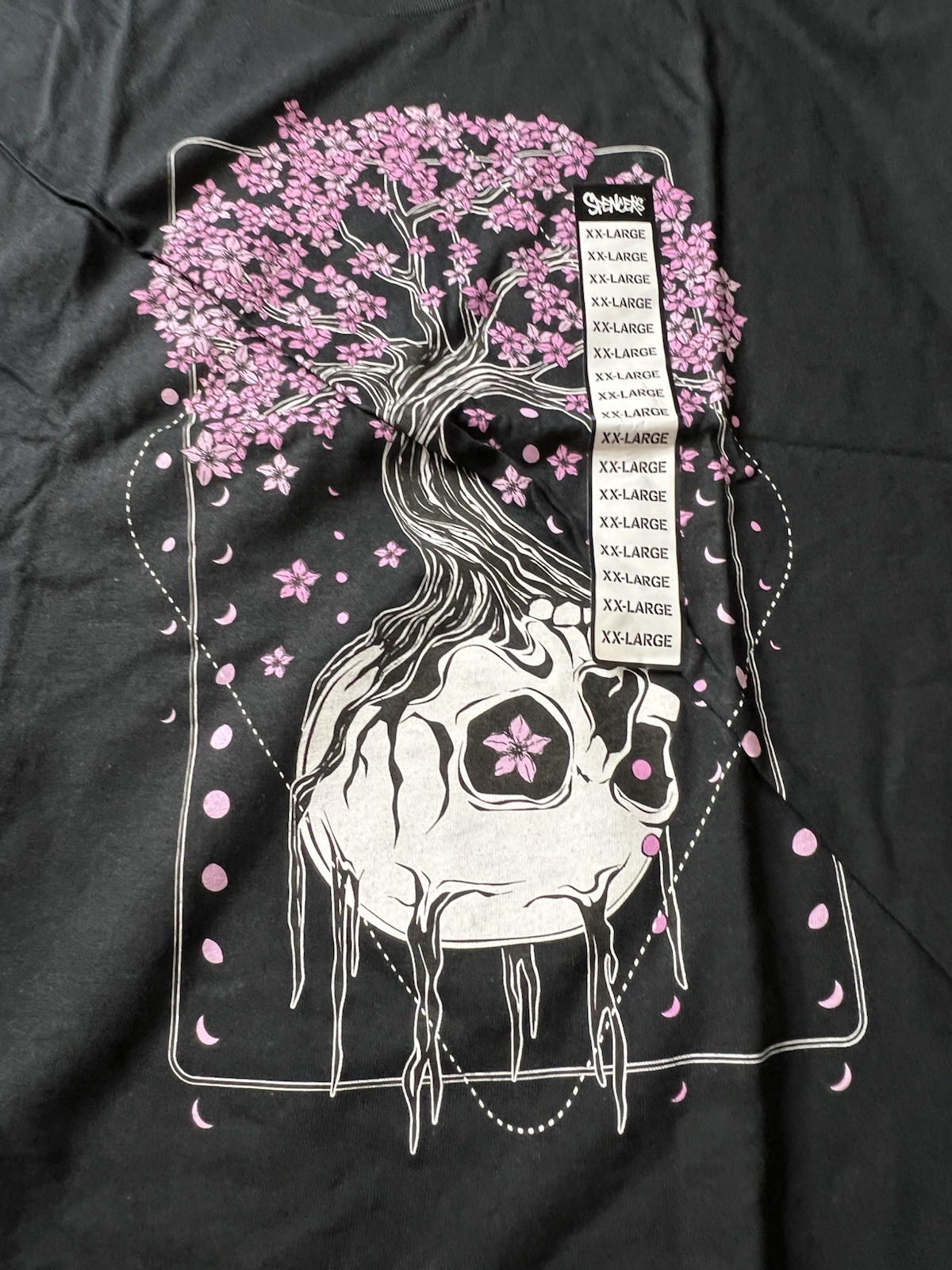 NEW Spencers Threadless Mens 2XL T-shirt Graphic Tee Black Skull Tree Gothic Emo