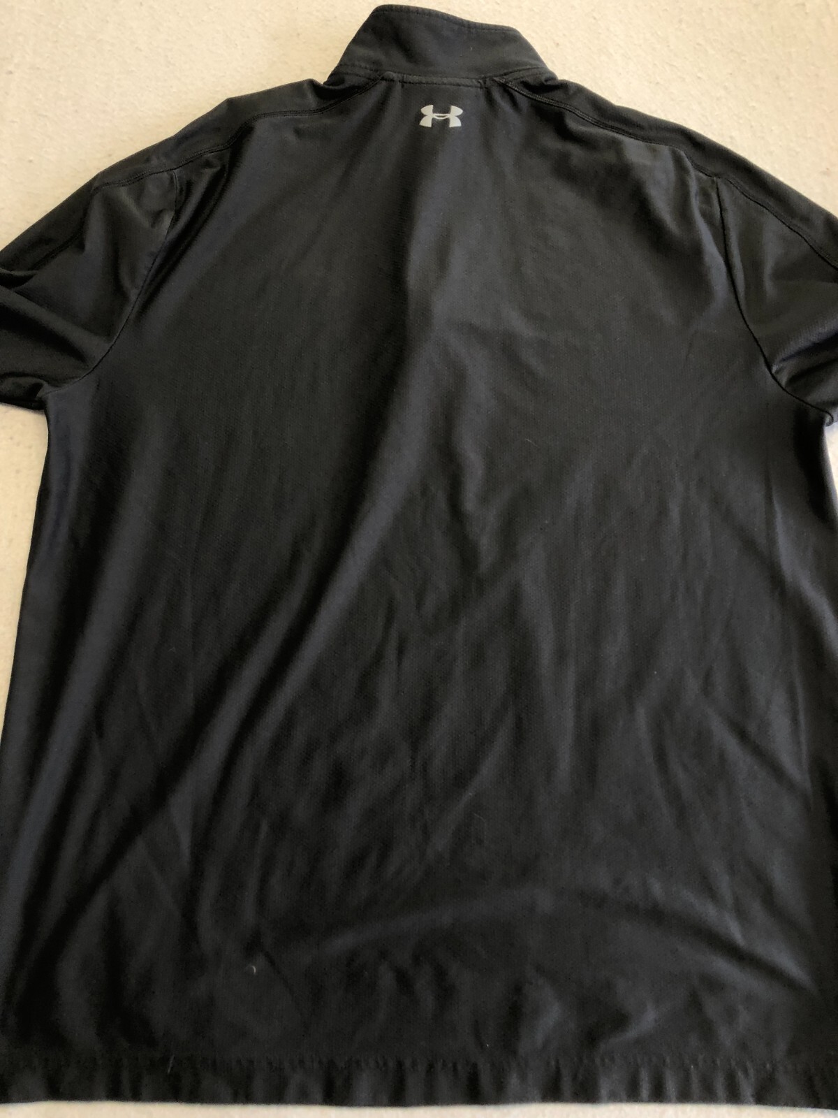 Under Armour Shirt Mens Extra Large Black 1/4 Zip Stand Collar Activewear Knit gallery