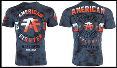 AMERICAN FIGHTER Navy Blue Tie SILVERLAKE Athletic Graphic T-shirt NWT