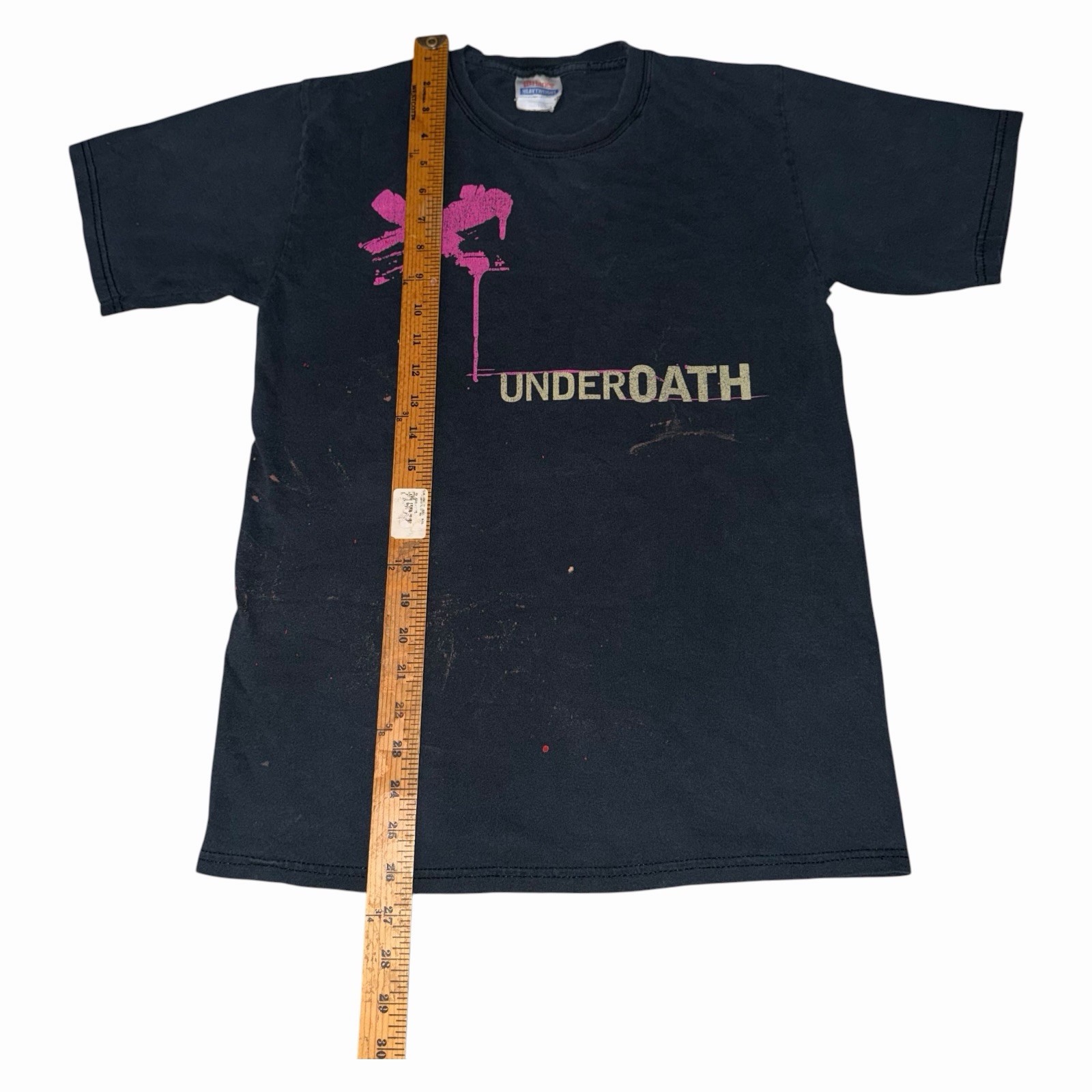 Vintage UnderOath Pink X Band Metalcore T Shirt Mens Small Distressed Flawed Y2k gallery