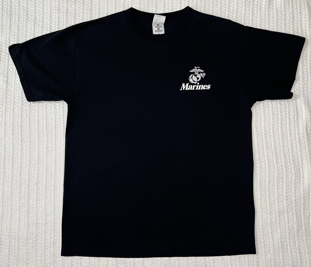 USMC Marines “Pain Is Weakness Leaving The Body” Black Mens LG 21” X 28” Shirt