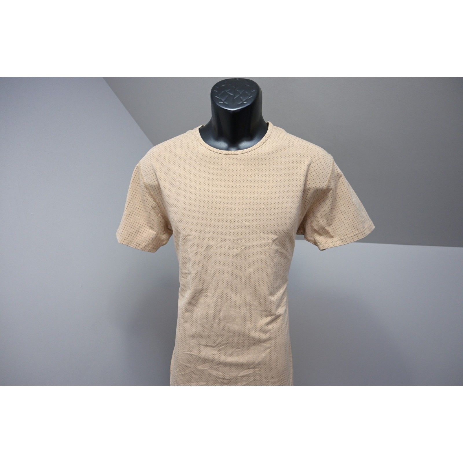 BYLT Drop Cut Lux T-Shirt Mens Medium Tan Perforated Short Sleeve Excellent gallery