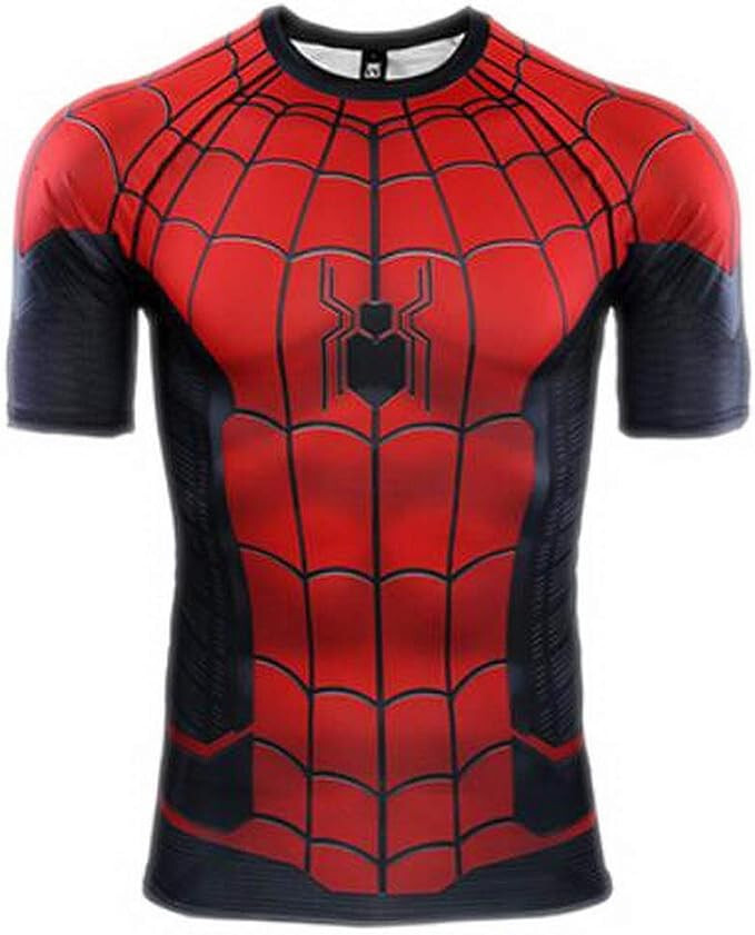 Men's T-shirts Spider Superhero Compression Tights Short Sleeve Tops Tee Gym gallery