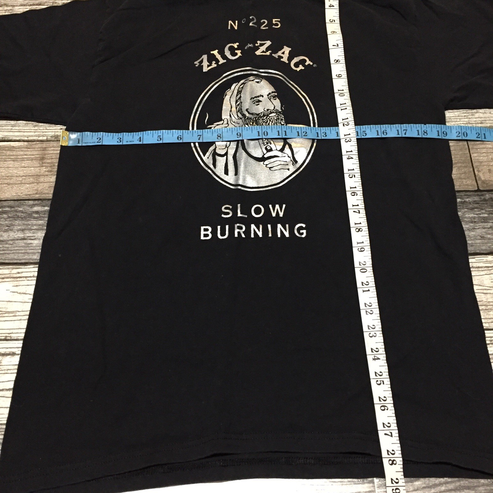 Hanes Zig Zag Rolling Papers T Shirt Men’s M Black Shiny Silver Short Sleeve gallery