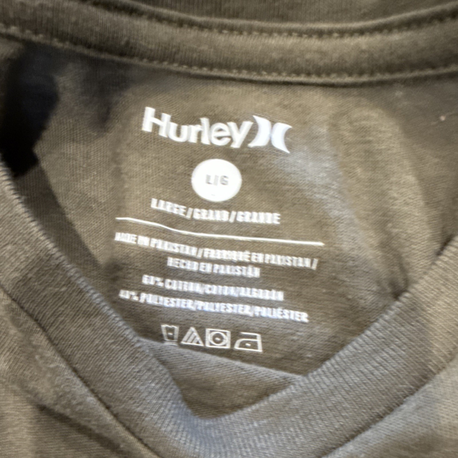 Hurley Men's Green Solid Logo Crew Neck Short Sleeve T-Shirt, Size L gallery