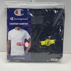 Champion Shirt Mens Small Black Crew Tee 3 Pack Everyday Wear Moisture Wicking