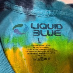 Grateful Dead Band Liquid Blue Long Sleeve Graphic Shirt Mens Size L Tie Dye