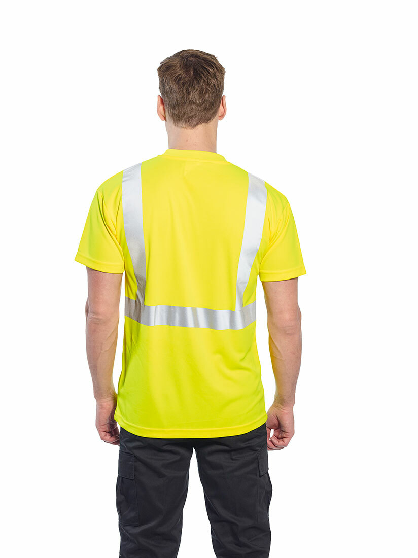Portwest S190 Hi-Vis Reflective Safety Crew Neck T-Shirt with Chest Pocket ANSI gallery