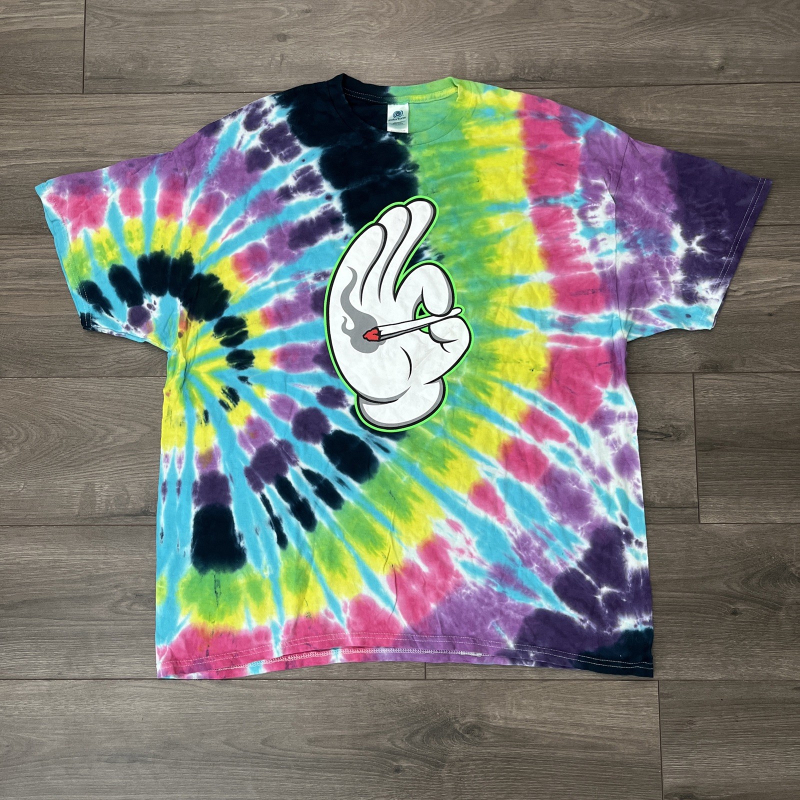 Colortone Tie Dye T Shirt Mens 2XL Multicolor Doobie Joint Graphic