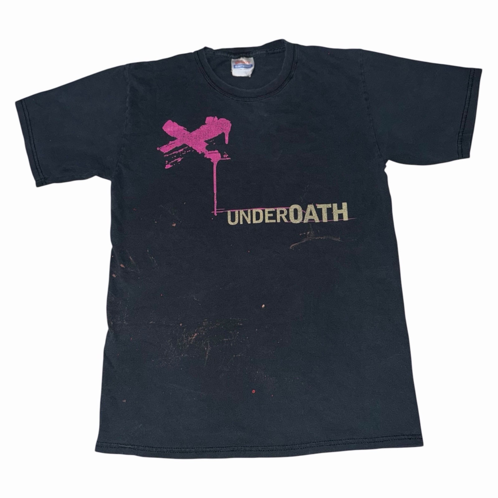 Vintage UnderOath Pink X Band Metalcore T Shirt Mens Small Distressed Flawed Y2k gallery
