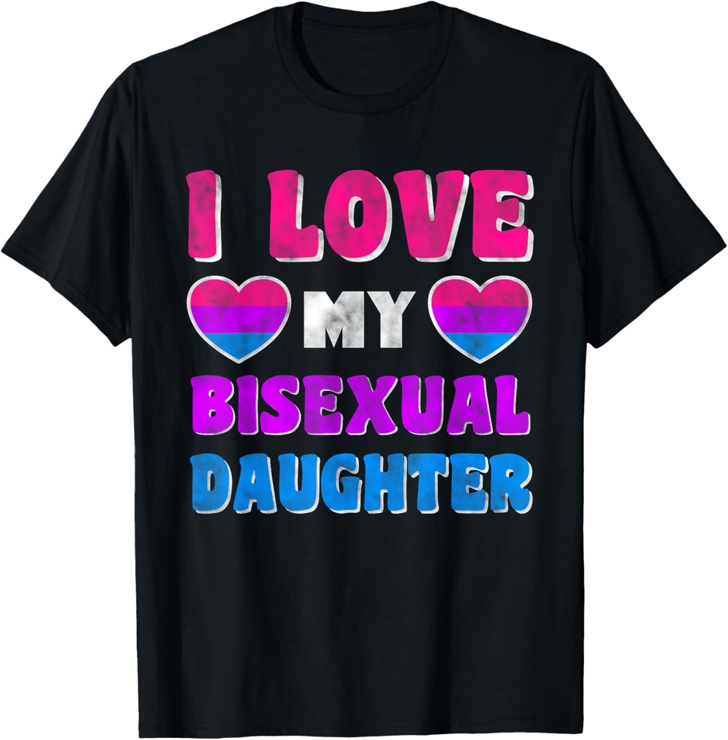 Bisexual Pride Flag Bi Flag I Love My Bisexual Daughter T-Shirt