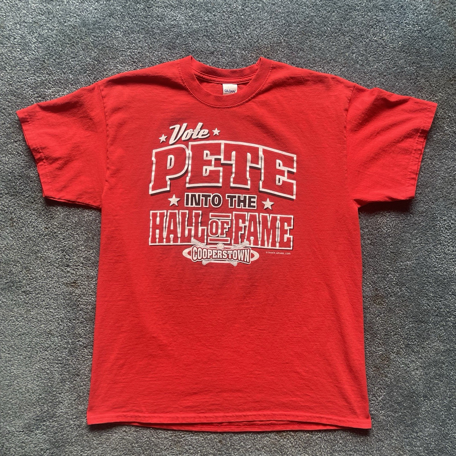 Pete Rose T-Shirt Men's Lg Double Sided Cincinnati Reds MLB Vote Pete Into HOF gallery