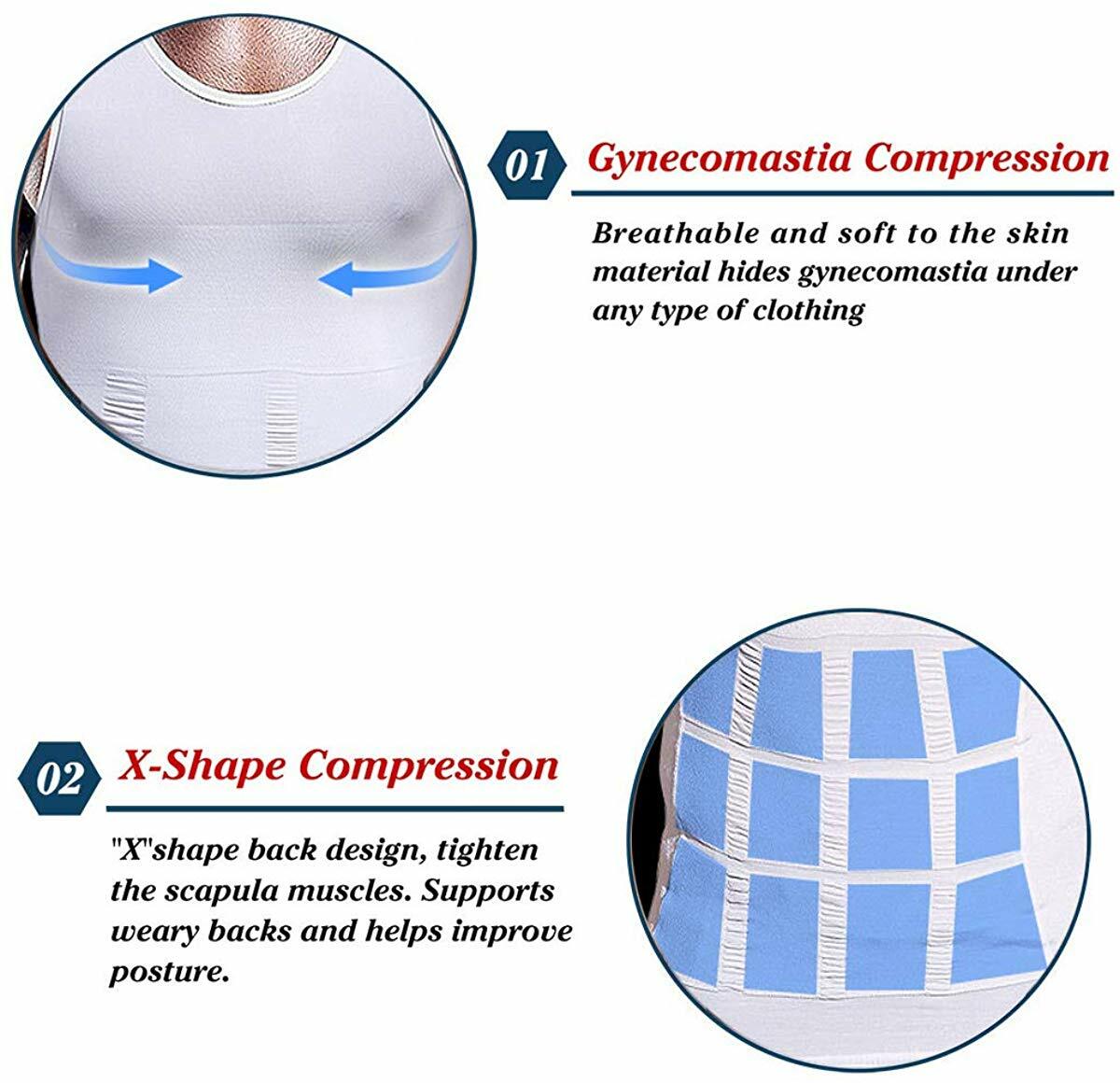 MEN SLIMMING BODY SHAPER BELLY TUMMY CONTROL COMPRESSION VEST SHIRT UNDERWEAR UK gallery
