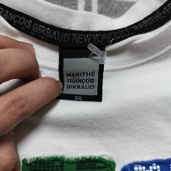 Vtg Marithe Francois Girbaud Shirt Men’s 3XL White Shirt Stitched Initials Y2K