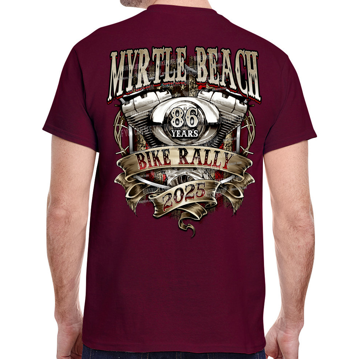 2025 Myrtle Beach Bike Rally Ribbon Engine T-Shirt No Harley gallery