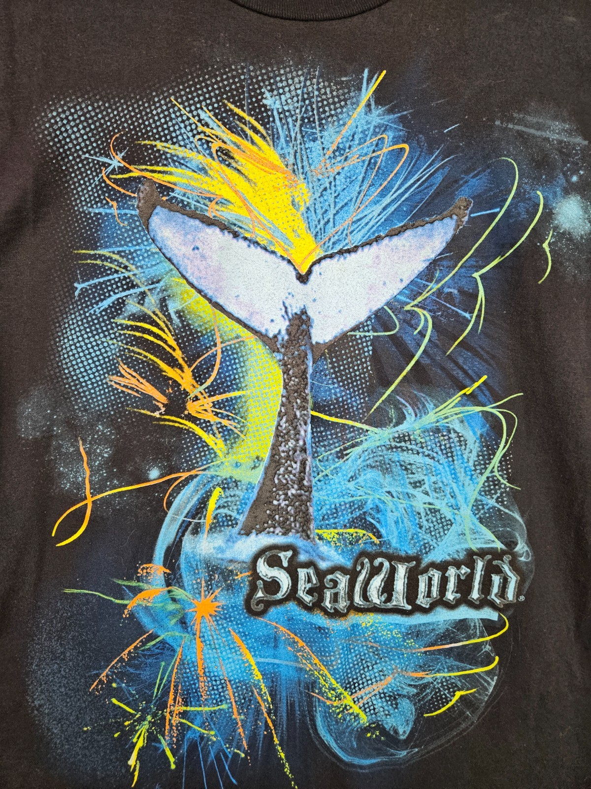 Sea World T-Shirt Black Large Whale Tail Transfer Colorful Great Travel Souvenir gallery