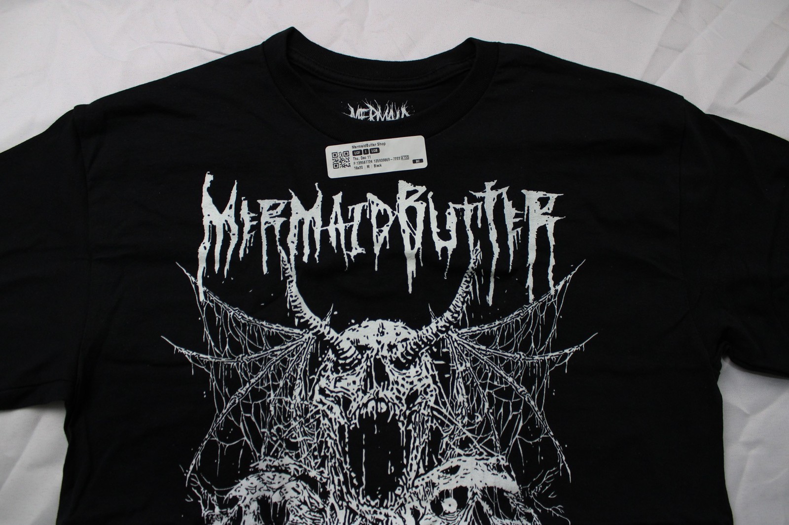 Mermaid Butter Unisex Adult's Short Sleeve Melting Skulls Tee WR4 Black Medium gallery