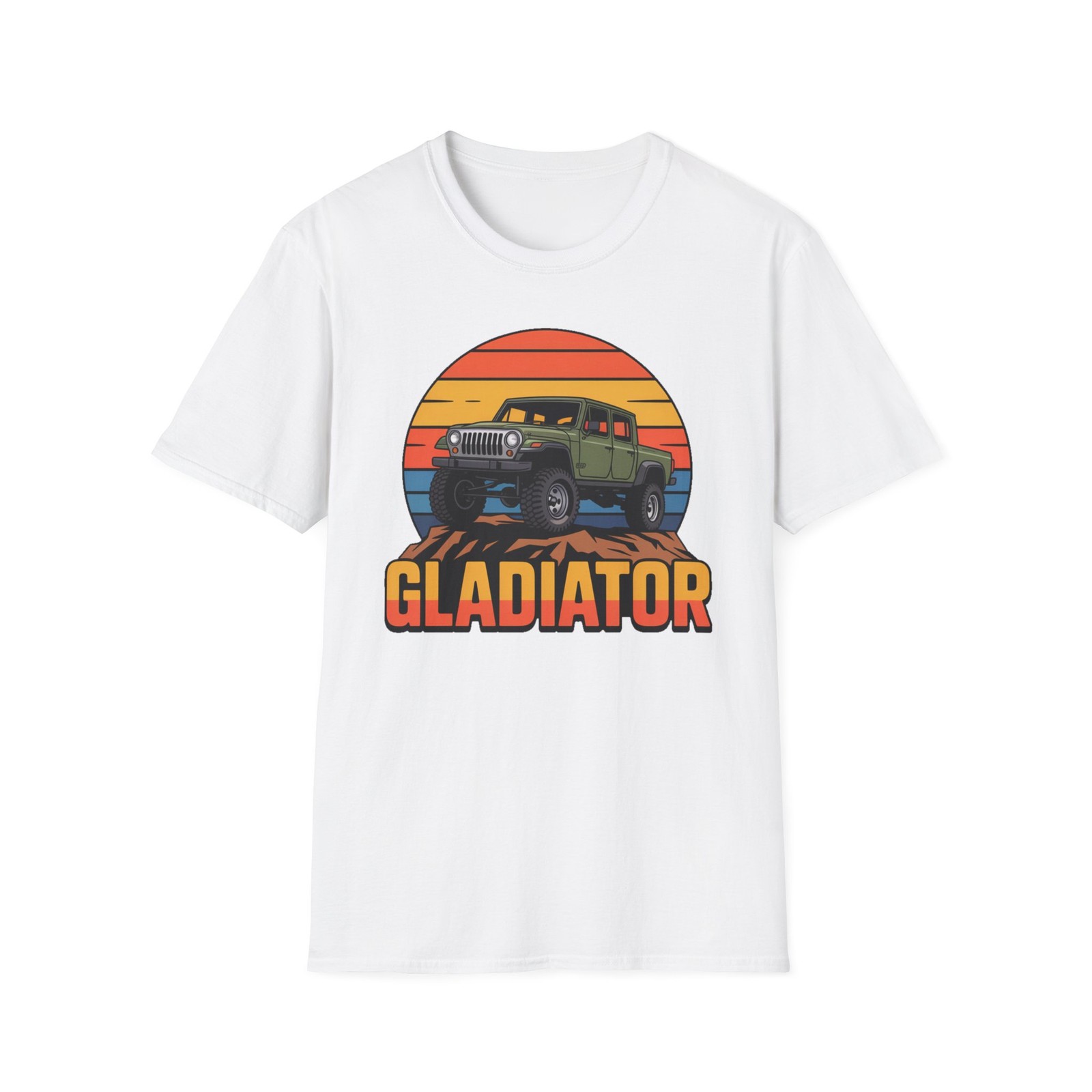 Gladiator Off Road T-Shirt Vintage Sunset SUV Graphic gallery