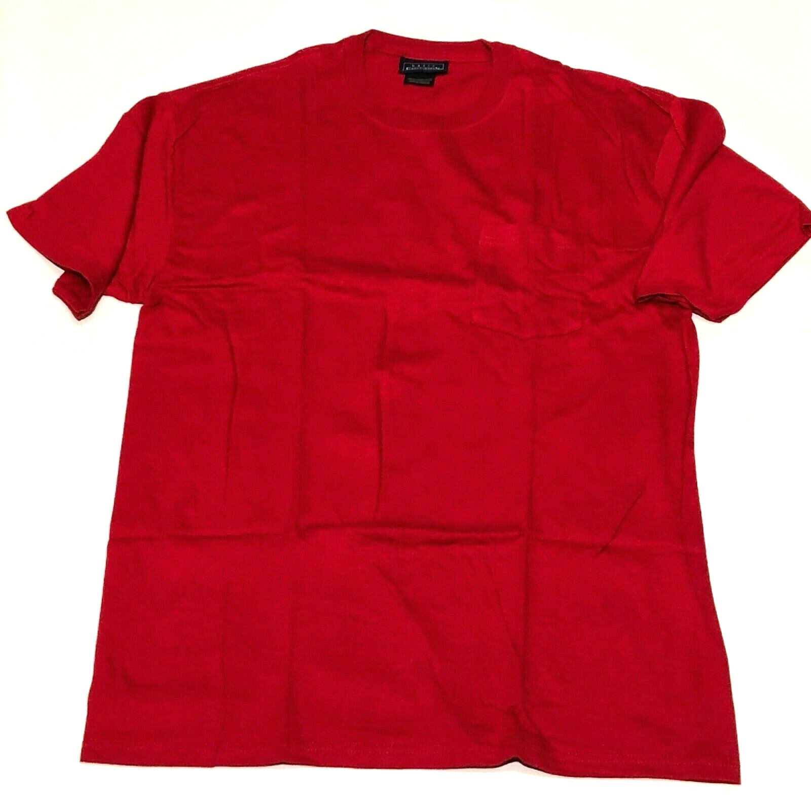 New Mens Red Basic Edition T-Shirt 100%Cotton-Front Pocket-Size Medium-Easy Care gallery