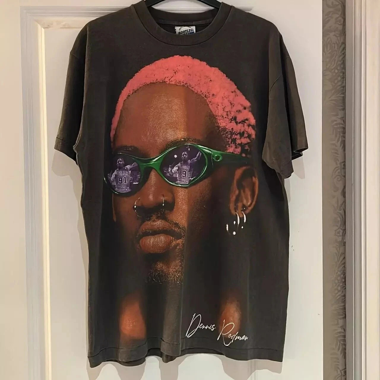 Remake Dennis Rodman Big Face Graphic Classic Black Tshirt All Size S-5XL gallery