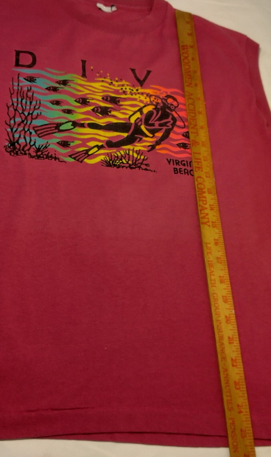 Virginia Beach Scuba Dive Shirt Men XL Sleeveless Pink Fish Ocean Single Stitch gallery