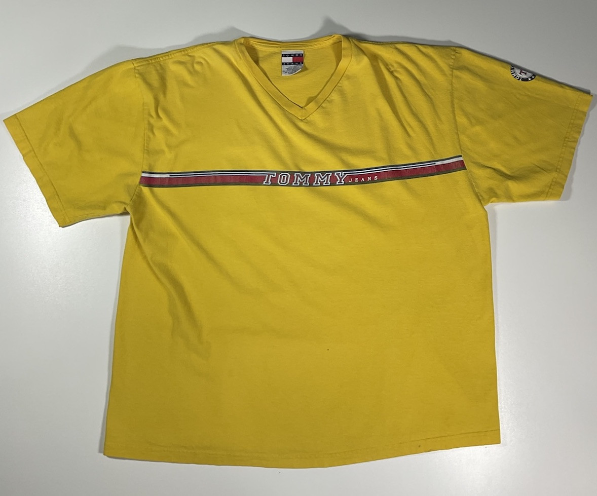 Vintage Tommy Hilfiger T-Shirt Sz XXL Hip Hop Made In USA Baggy Skater 90s gallery