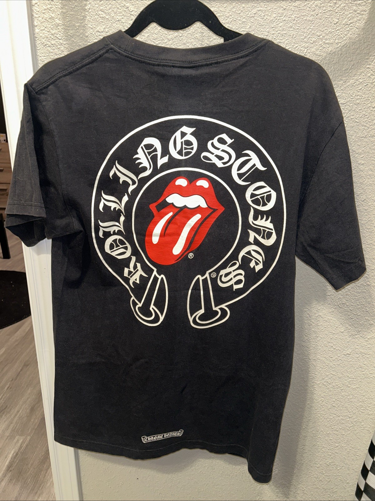 Chrome Hearts x Rolling Stones T Shirt Size L Black Short Sleeve