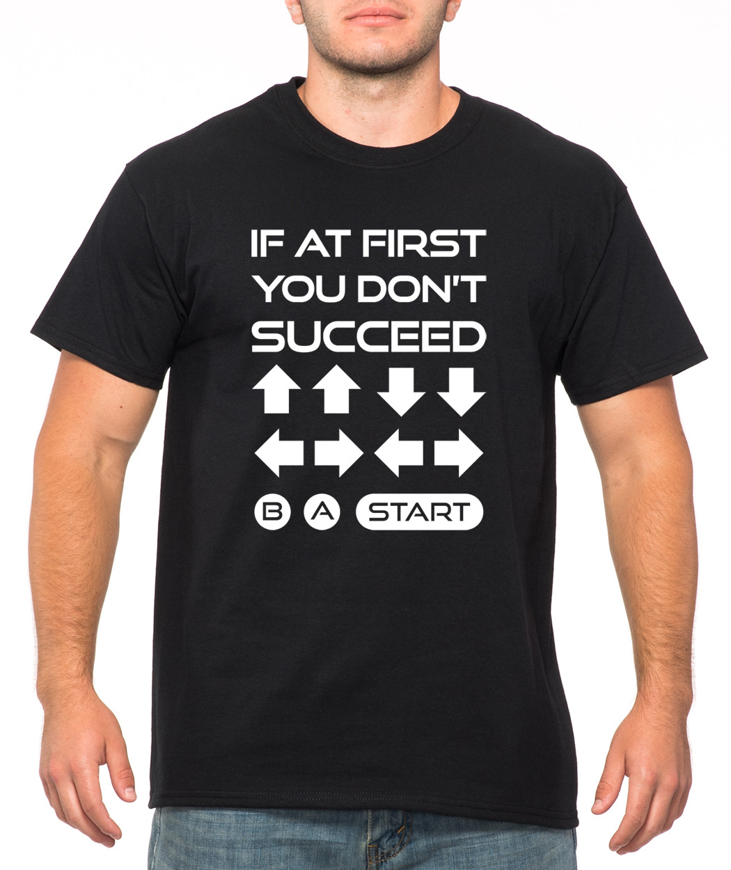 IF YOU DON’T SUCCEED funny Konami Code game over video game gaming NES T-Shirt