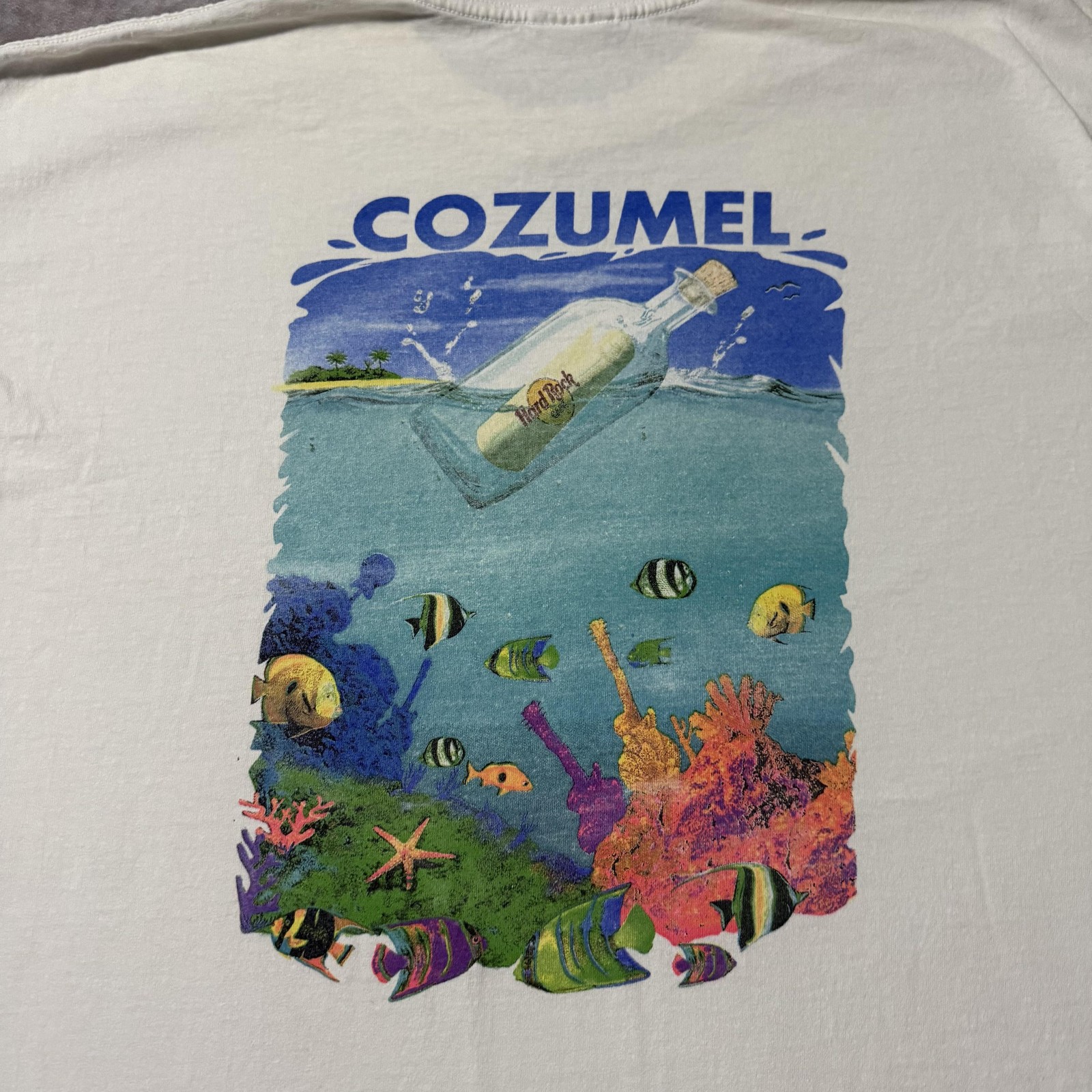 Vintage 90s Hard Rock Cafe Cozumel Shirt Mens L Coral Reef Fish gallery