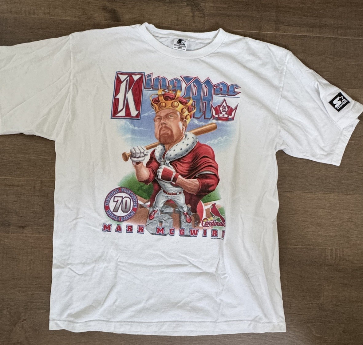 Starter Mark McGwire St. Louis Cardinals White Graphic Tee Men’s L Vintage 90s gallery