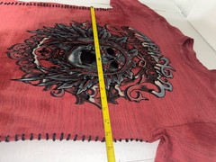 Affliction “Lake Insomnia”Large Graphic T-Shirt In A Red Ochre Crystal Wash .