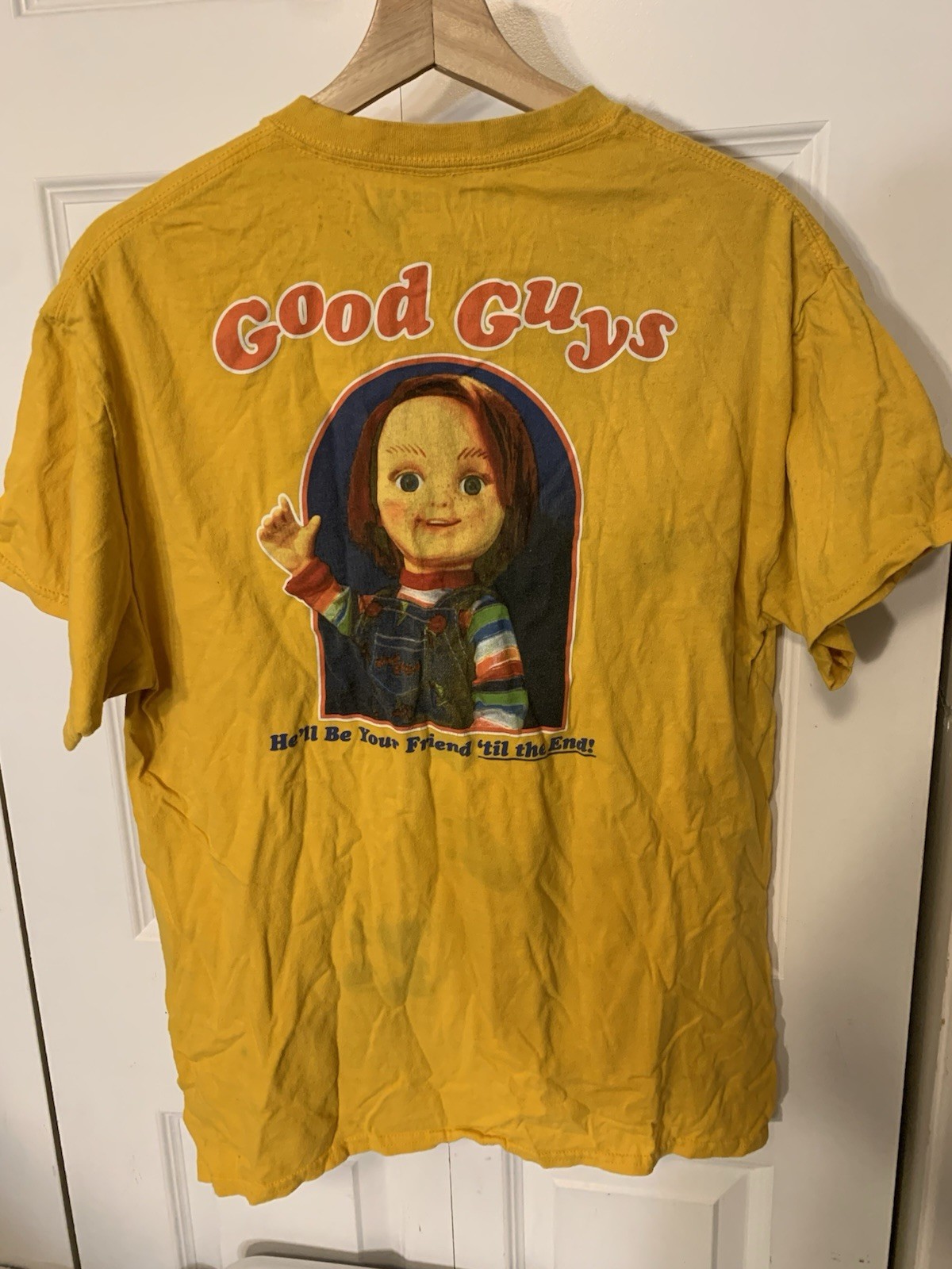 Chucky Good Guys Friends Til The End Movie Graphic T-shirt Men Large Yellow gallery
