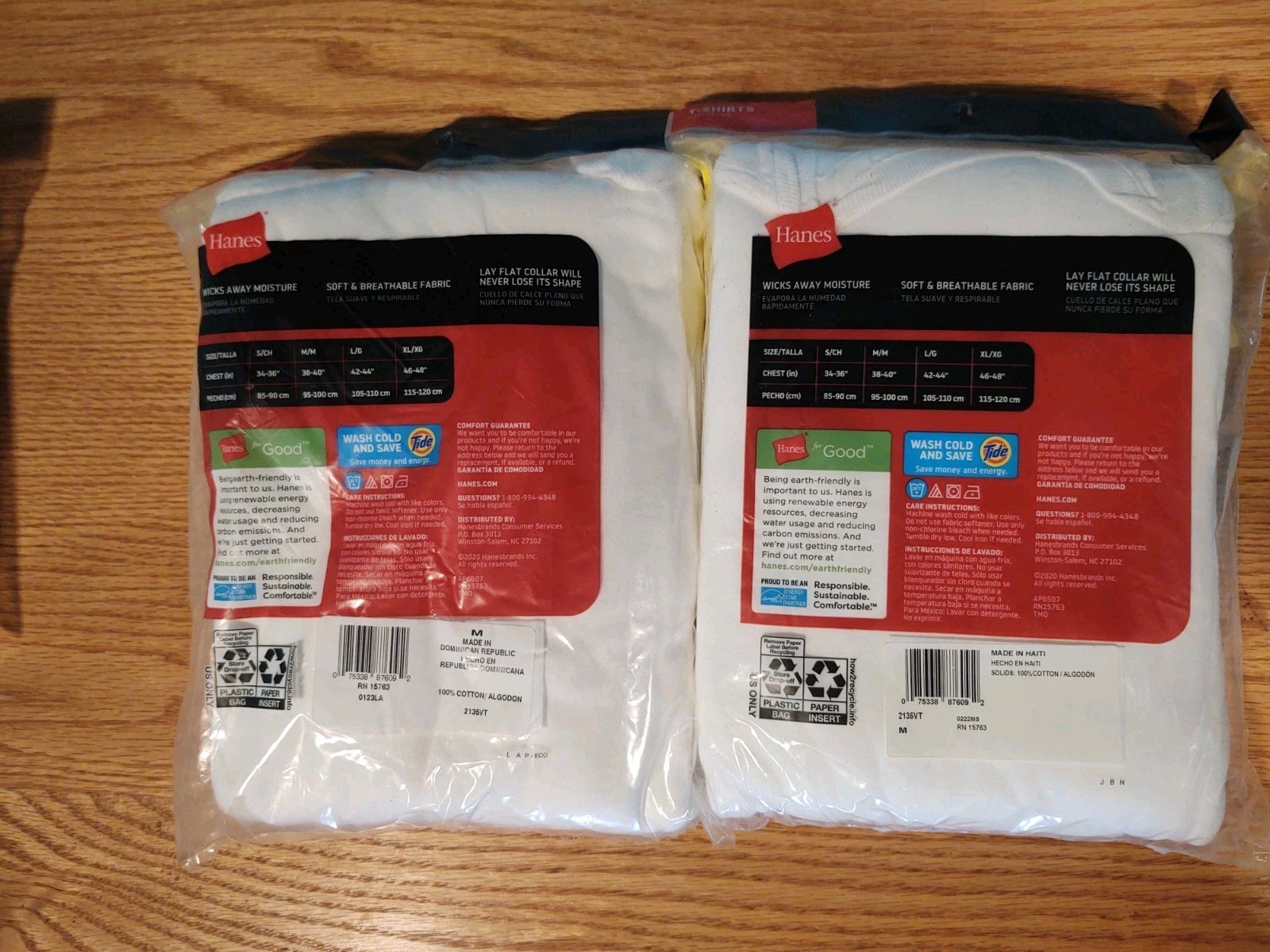 Hanes Men's Crew Neck Tagless Cotton T-Shirts 3+1 Pack White Size M Regular X2 gallery
