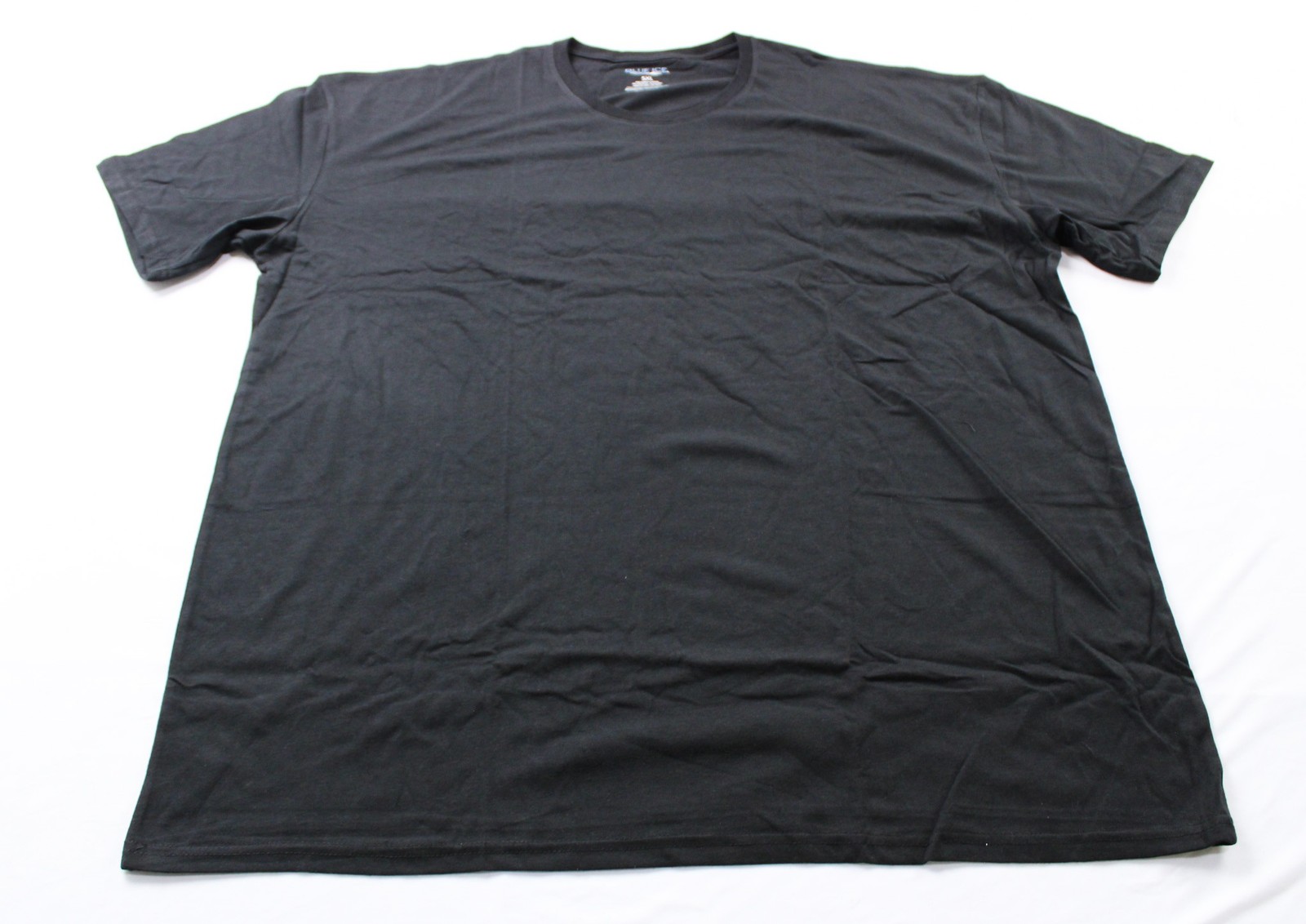 Blue Ice Unisex Adult Short Sleeve Crew Neck Solid Print Tee CL8 Black Size 5XL