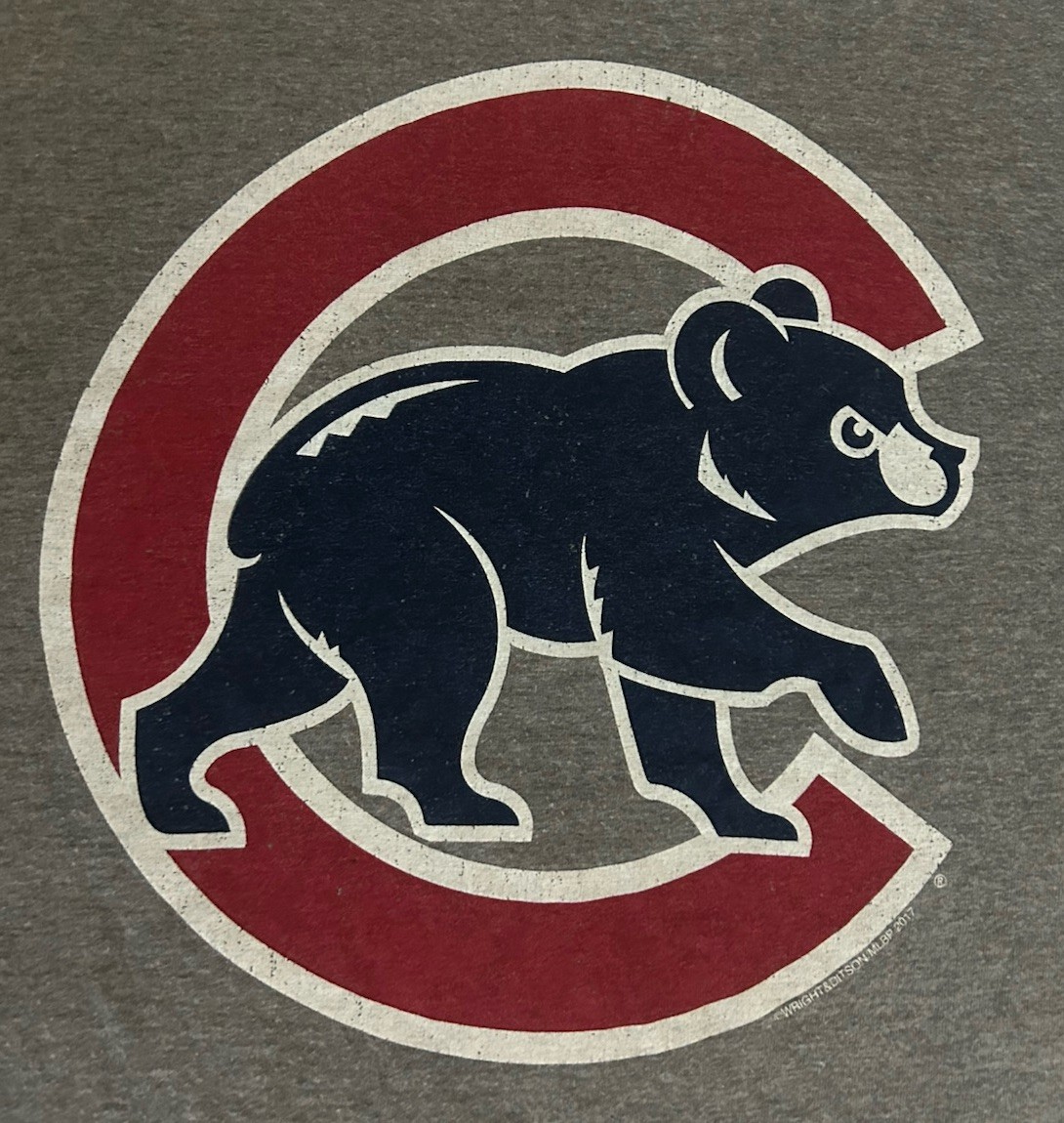 Chicago Cubs "Heritage" Men's L Gray Distressed Walking Clark the Cub gallery
