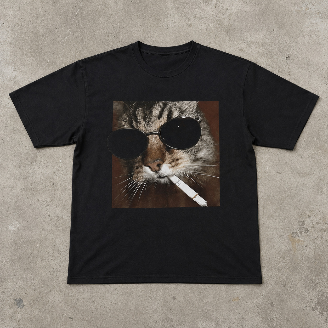 Funny Smoking Cat Meme T-Shirt - Featuring a Smoking Tabby Cat Design gallery